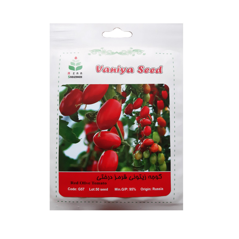 بذر گوجه زیتونی قرمز درختی آذر سبزینه مدل G57